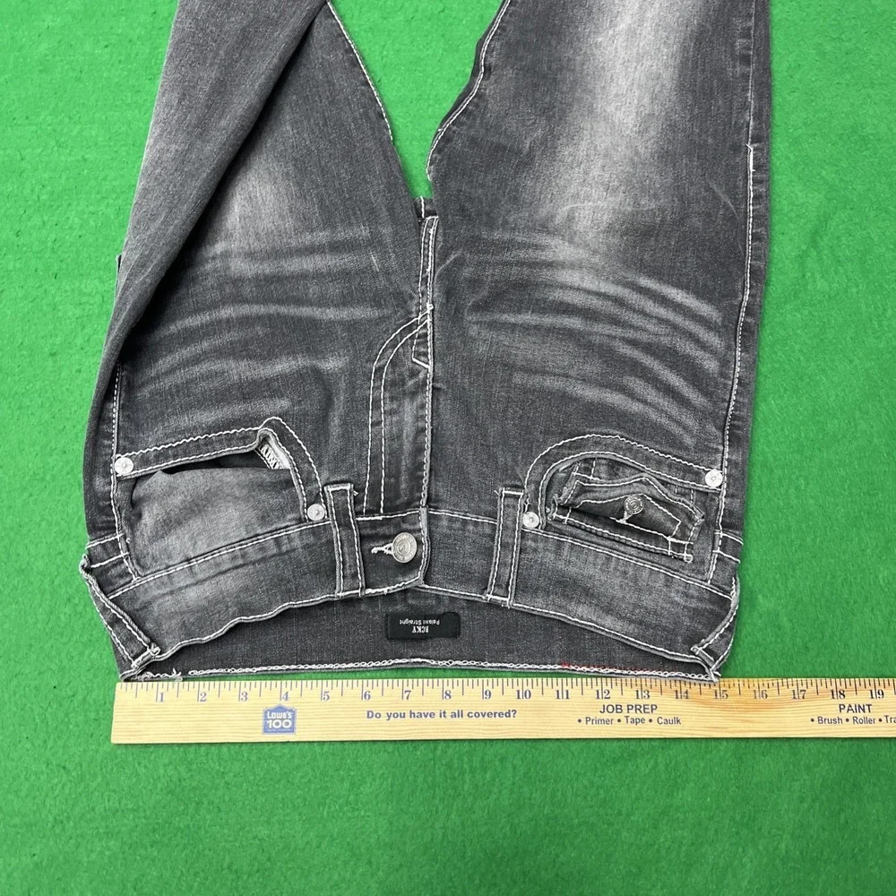 True Religion Jeans Mens Size 32x32 Ricky Big T Flap Relaxed Straight Gray Denim